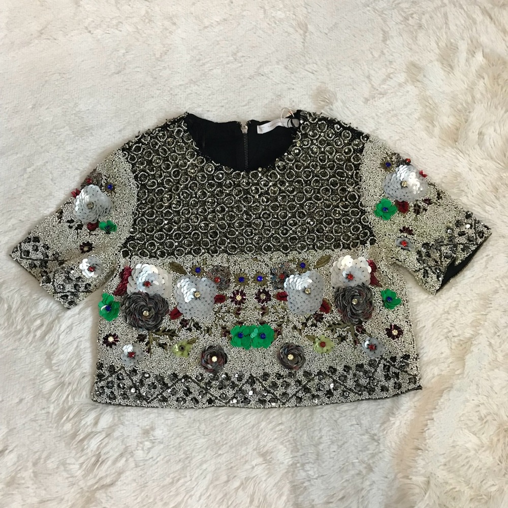 ZARA SEQUIN BEADED EMBELLISHED TOP // LIMITED ETD - Picture 7 of 8